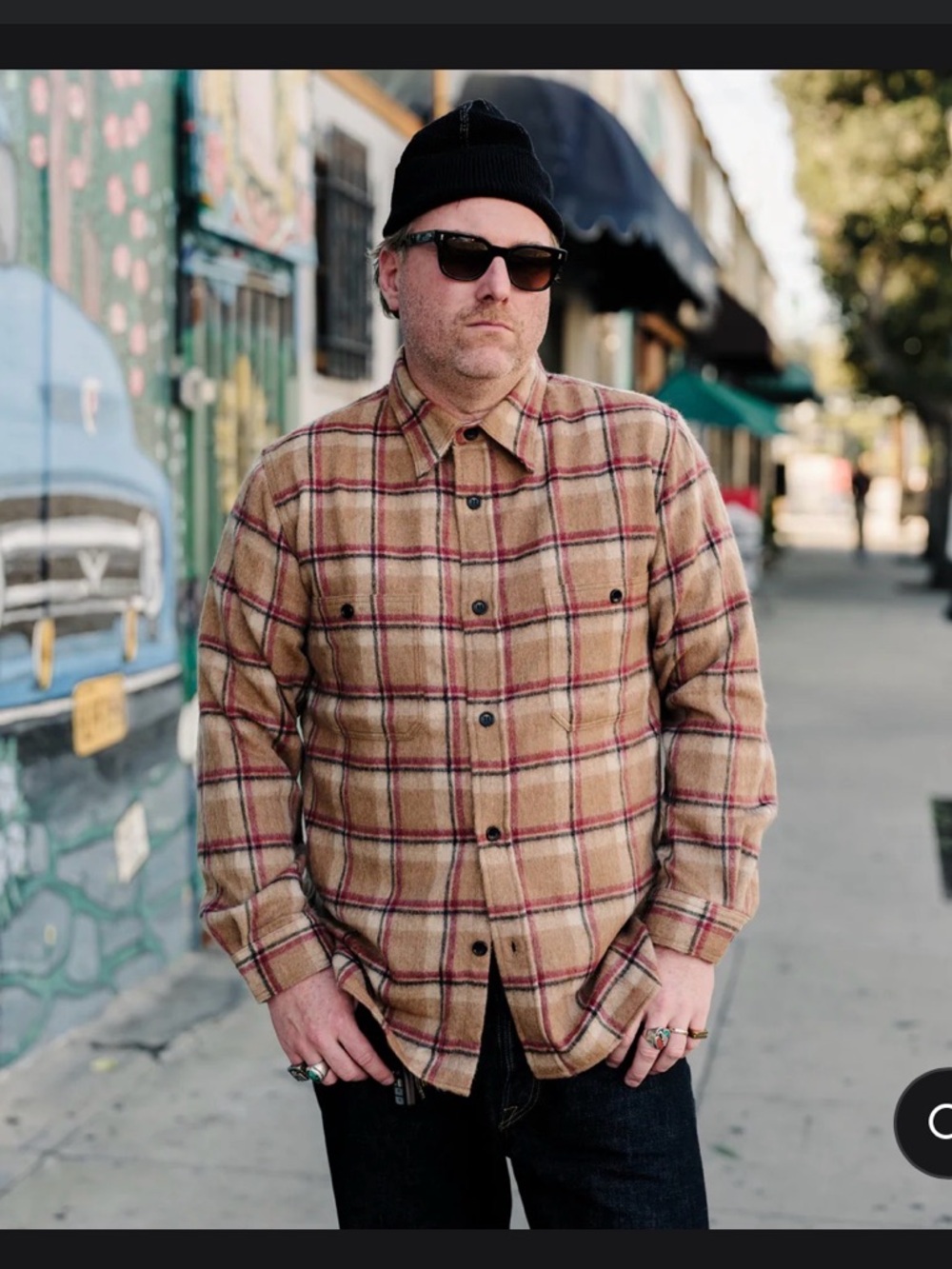 FULL COUNT 4096 WOOL SHAGGY CHECK WORK SHIRT BEIGE